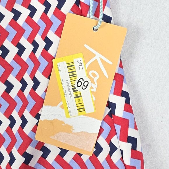 NWT Kona Sol Women One-Piece Swim 16 Red White Blue Gold Ring CrisCross Adjust - Picture 8 of 16